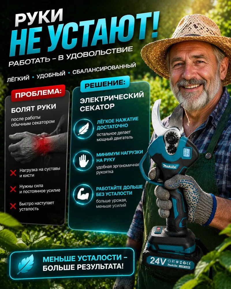 Применение секатора
